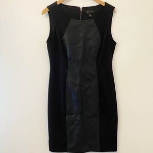 Black dress w/ faux leather strip in front & back!